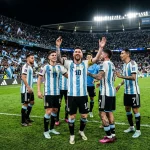 Argentina national team celebrating their World Cup 2026 campaign as defending champions