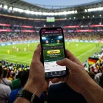 Mobile betting app showing World Cup cashout options with profit calculations displayed