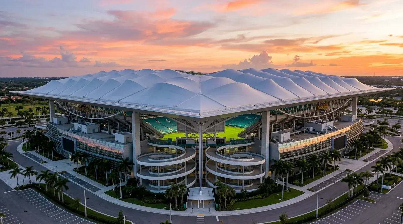 Hard Rock Stadium in Miami Florida exterior view venue for World Cup 2026 matches
