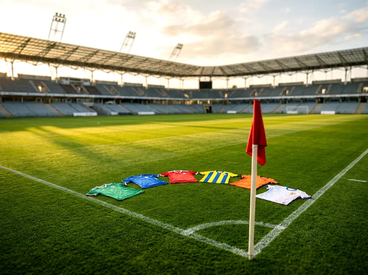 World Cup 2026 teams hub showing 48 national team badges arranged around tournament trophy