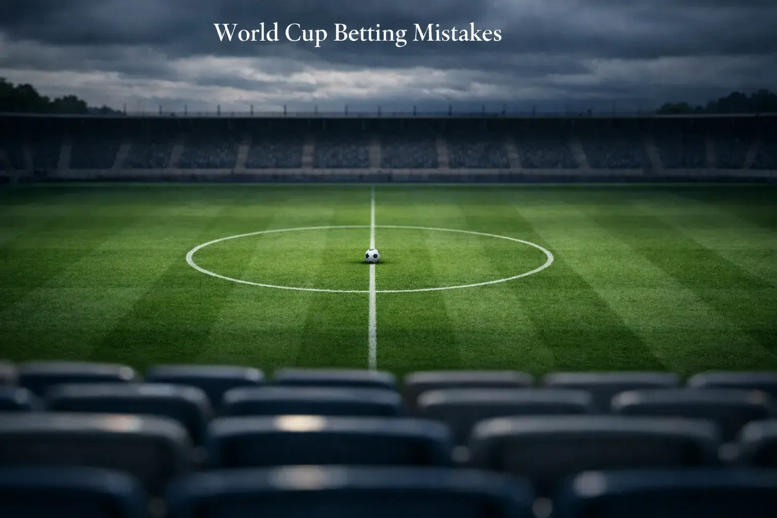 Frustrated punter reviewing lost World Cup betting slips with analytical charts in background