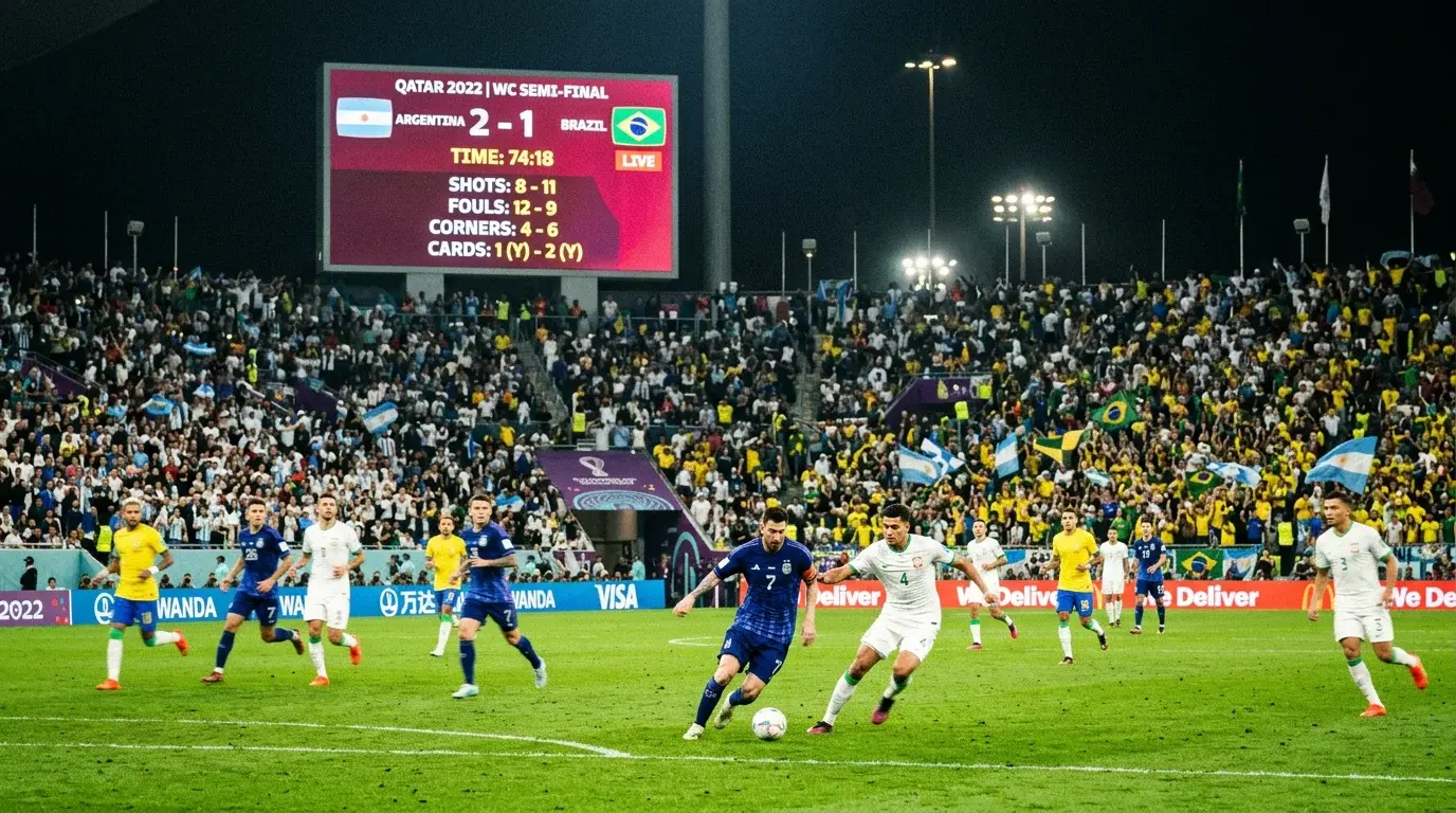 Live football betting interface showing in-play World Cup match odds and statistics